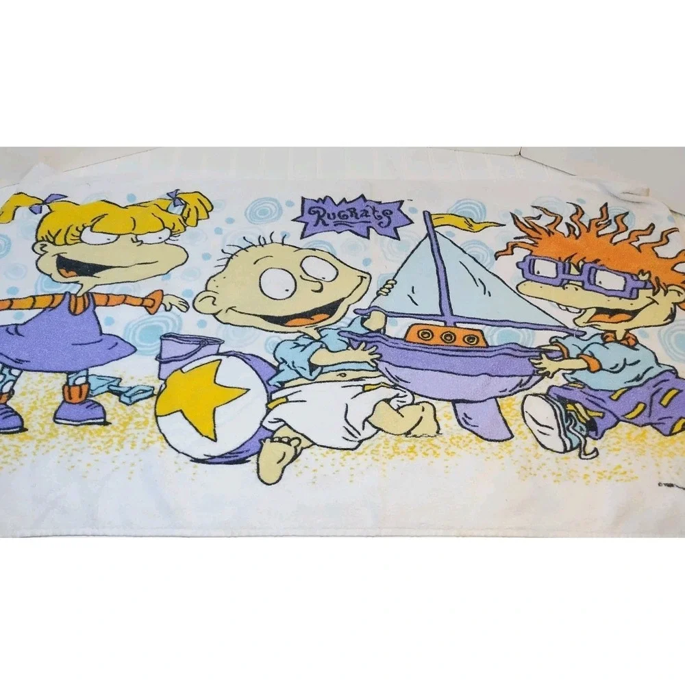 Vintage RugRats Pool Beach Towel Franco Angelina Tommy Chuckie 1990s Nickelodeon